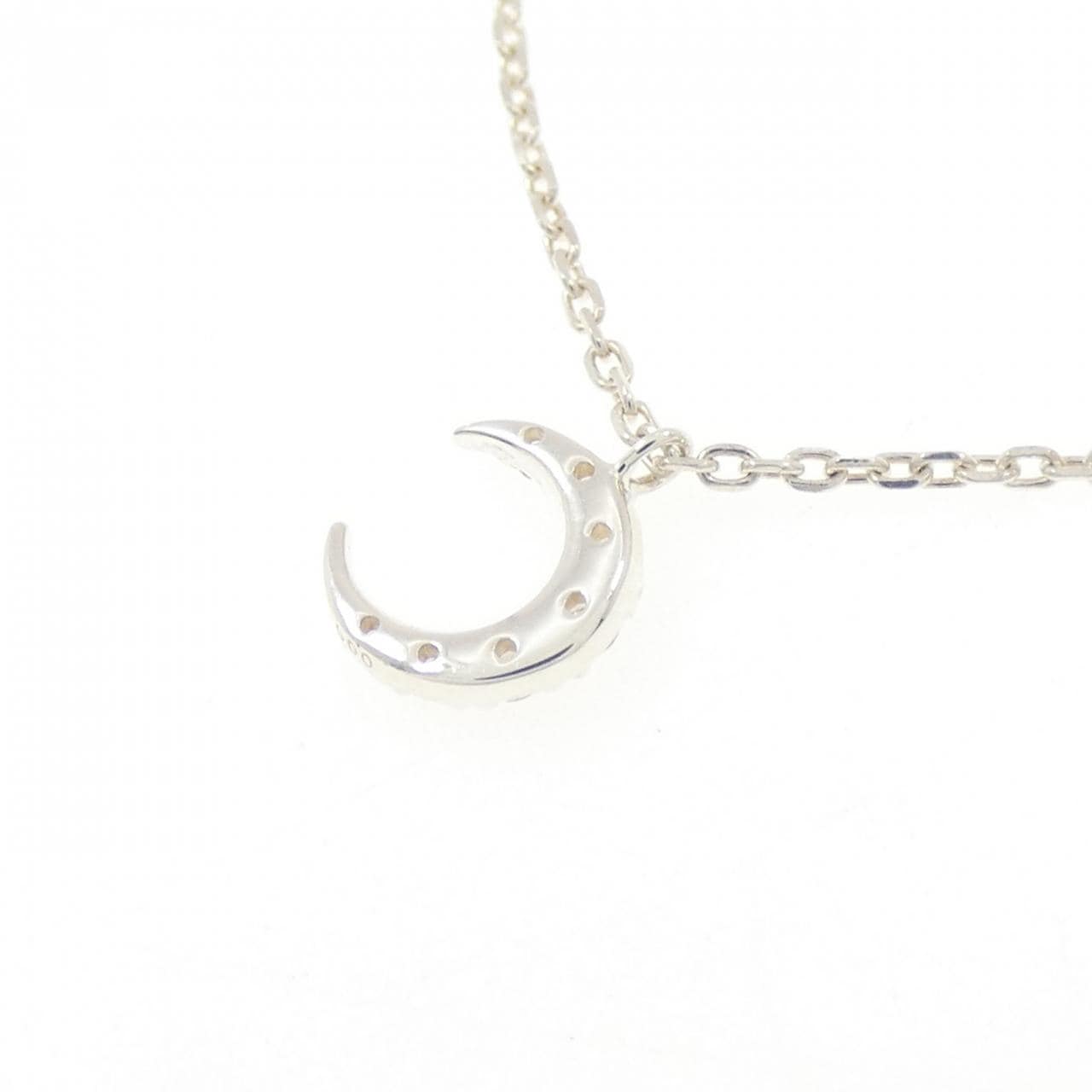 アガット ムーン ダイヤモンド ネックレス 0.05CT