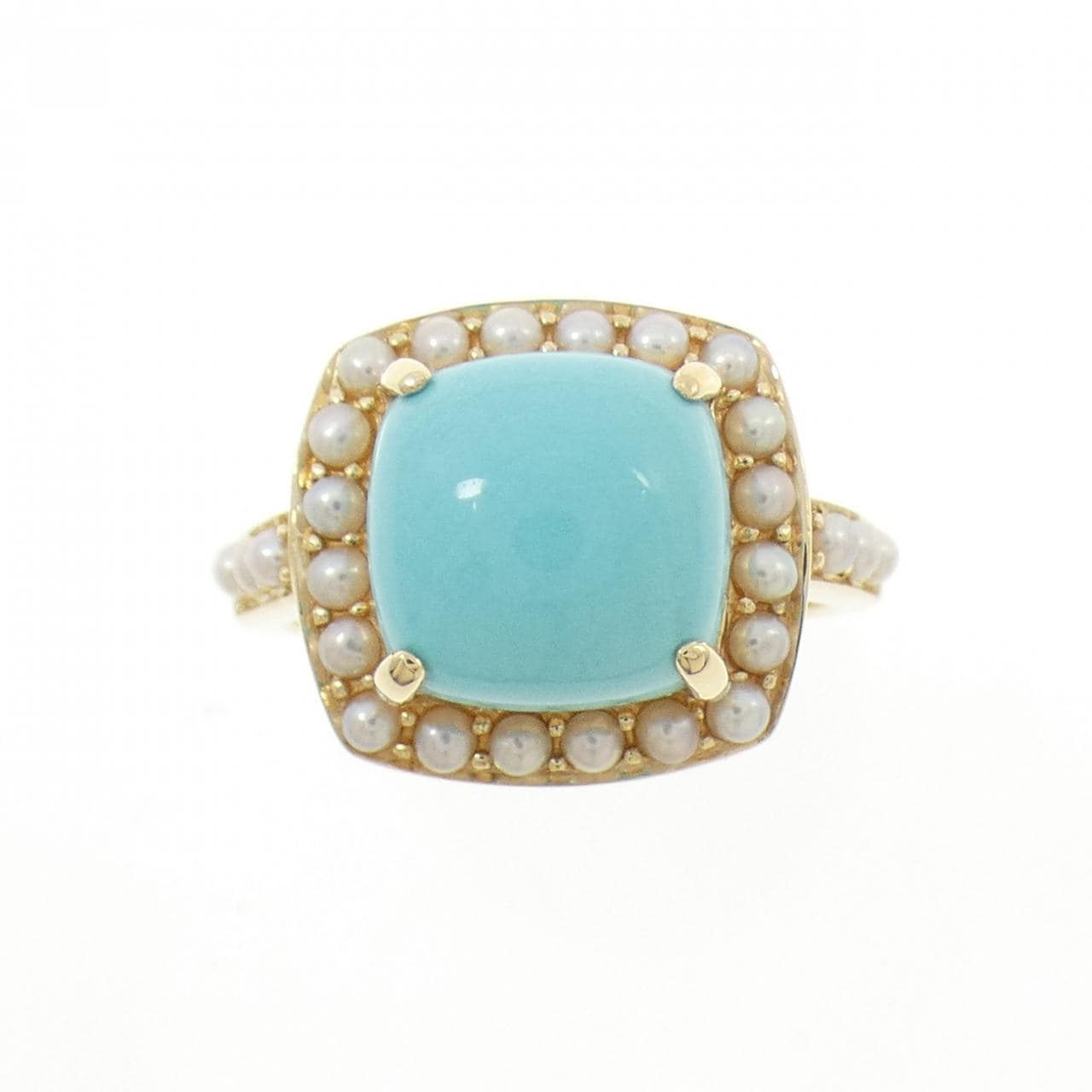 K18YG ターコイズ リング 3.6CT