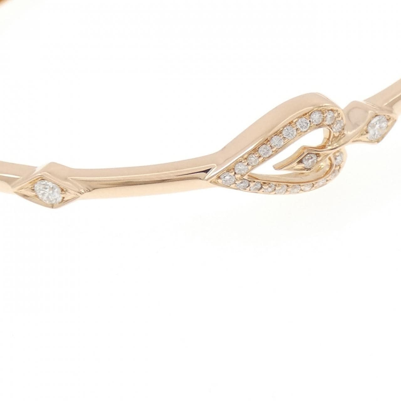 K18PG ハート ダイヤモンド バングル 0.32CT