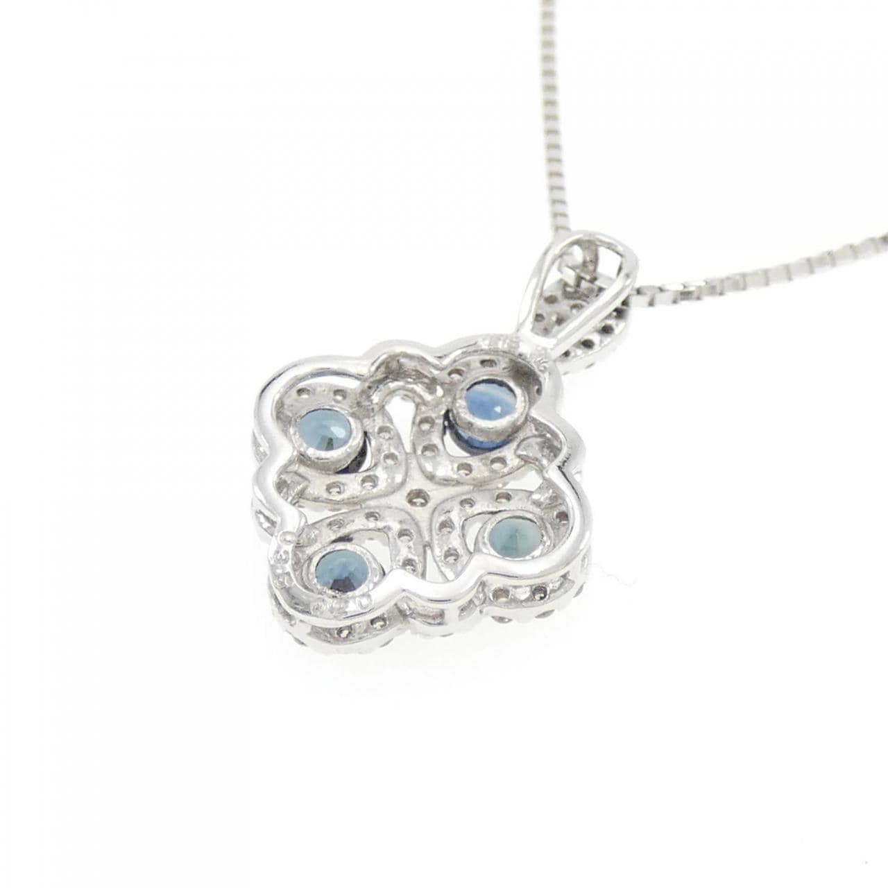 K18WG Sapphire Necklace 0.35CT