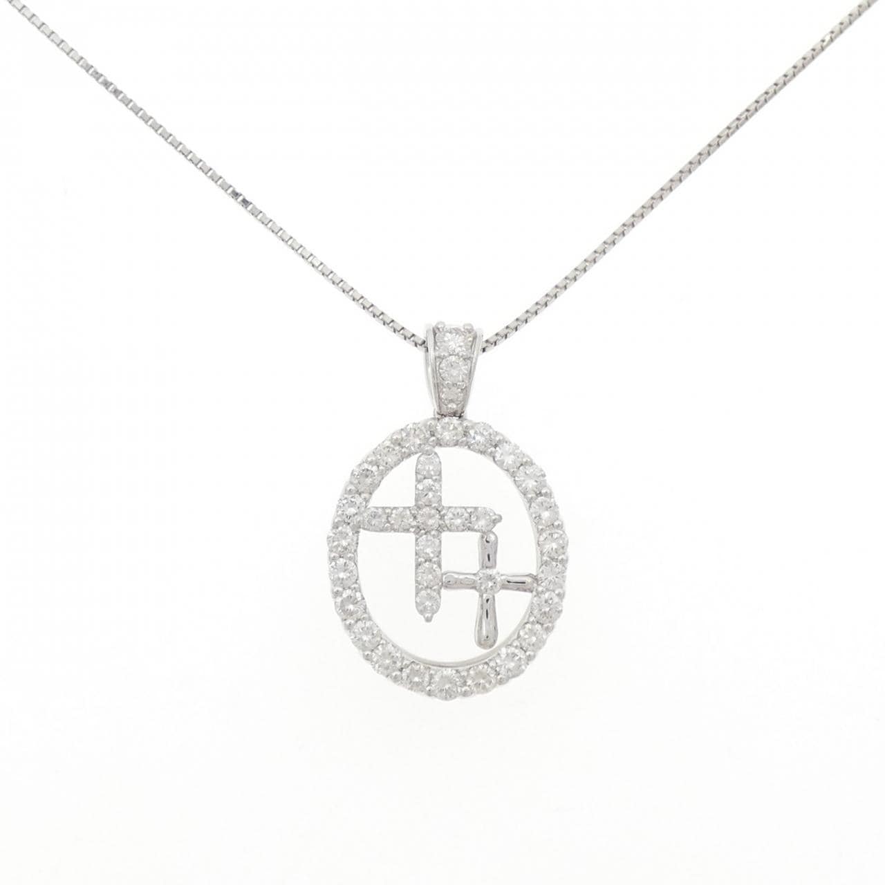 PT900/PT850 クロス ダイヤモンド ネックレス 1.00CT
