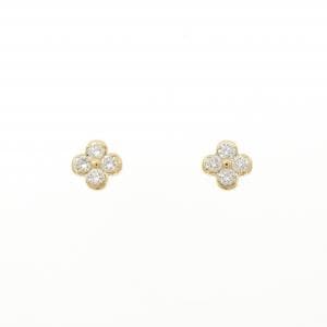 K18YG フラワー ダイヤモンド ピアス 0.20CT