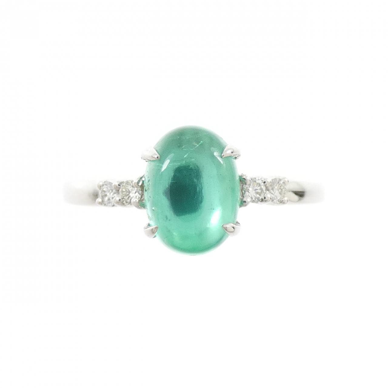PT900 エメラルドキャッツアイ リング 0.50CT