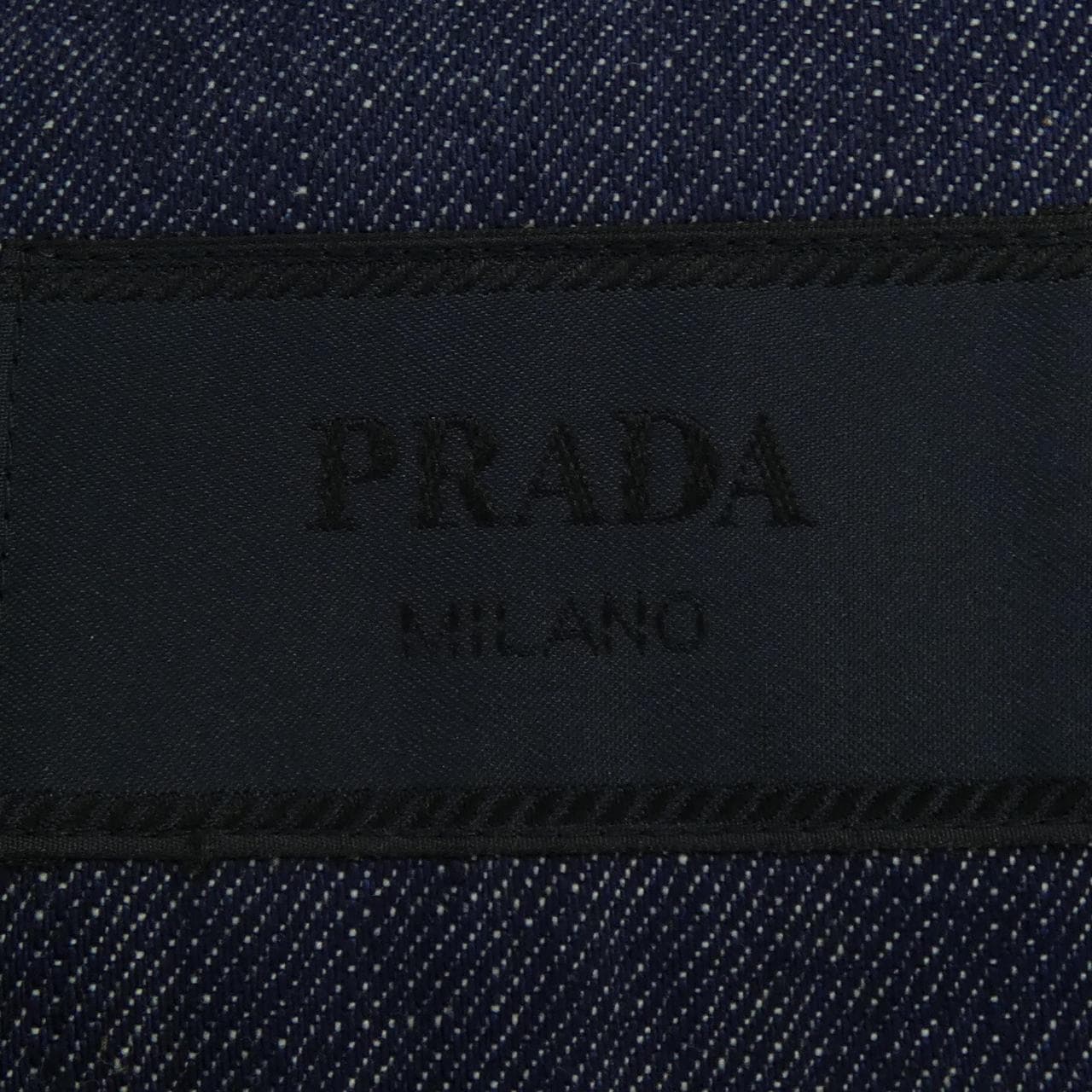 プラダ PRADA トライアングルロゴ セルビッジデニム シャツ GEC068 S212 15C7 S／Sシャツ