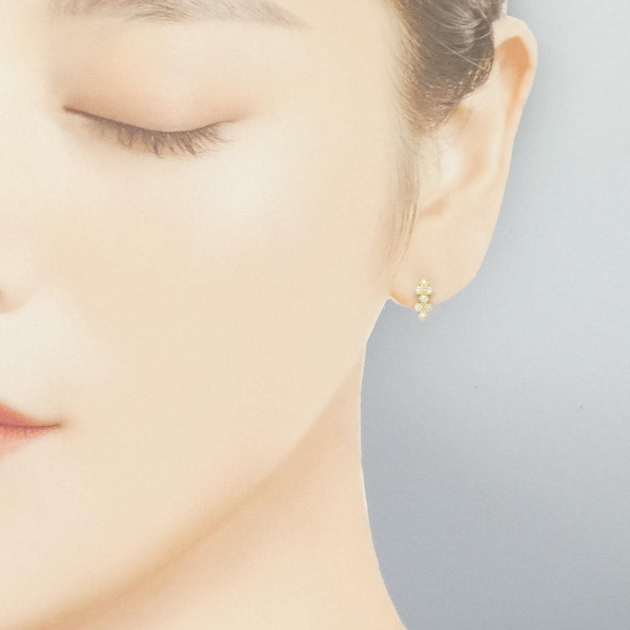 K18YG ダイヤモンド ピアス 片耳