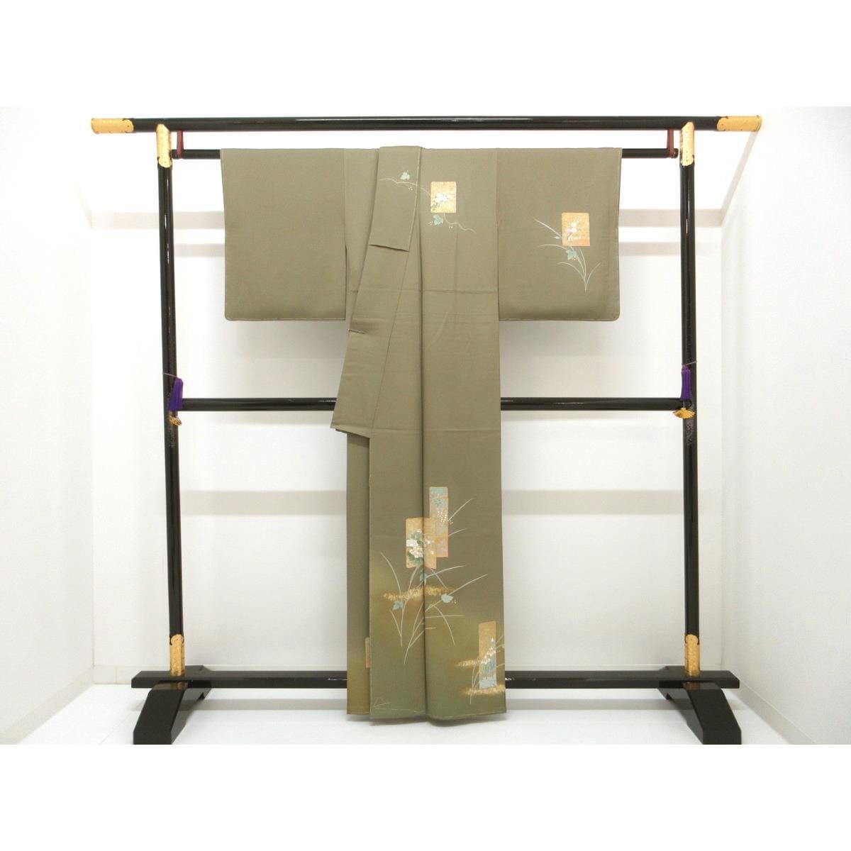 【未使用品】訪問着　友禅金彩加工　刺繍入り　ボカシ染　身丈Ｓ寸