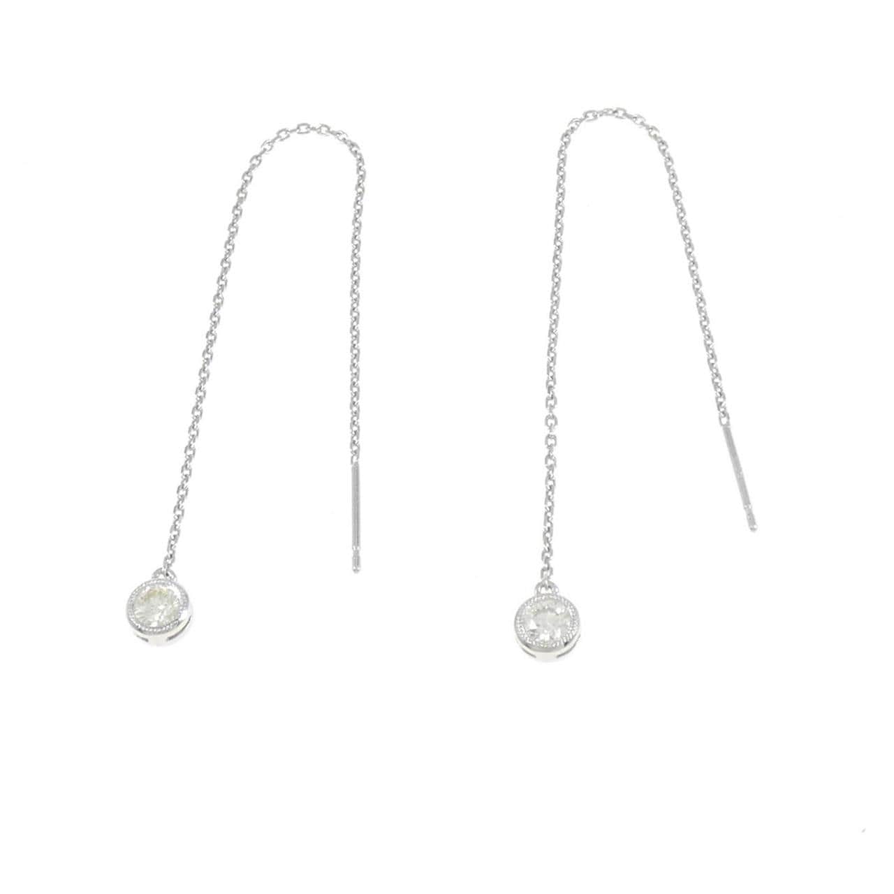 K18WG ダイヤモンド ピアス 0.42CT