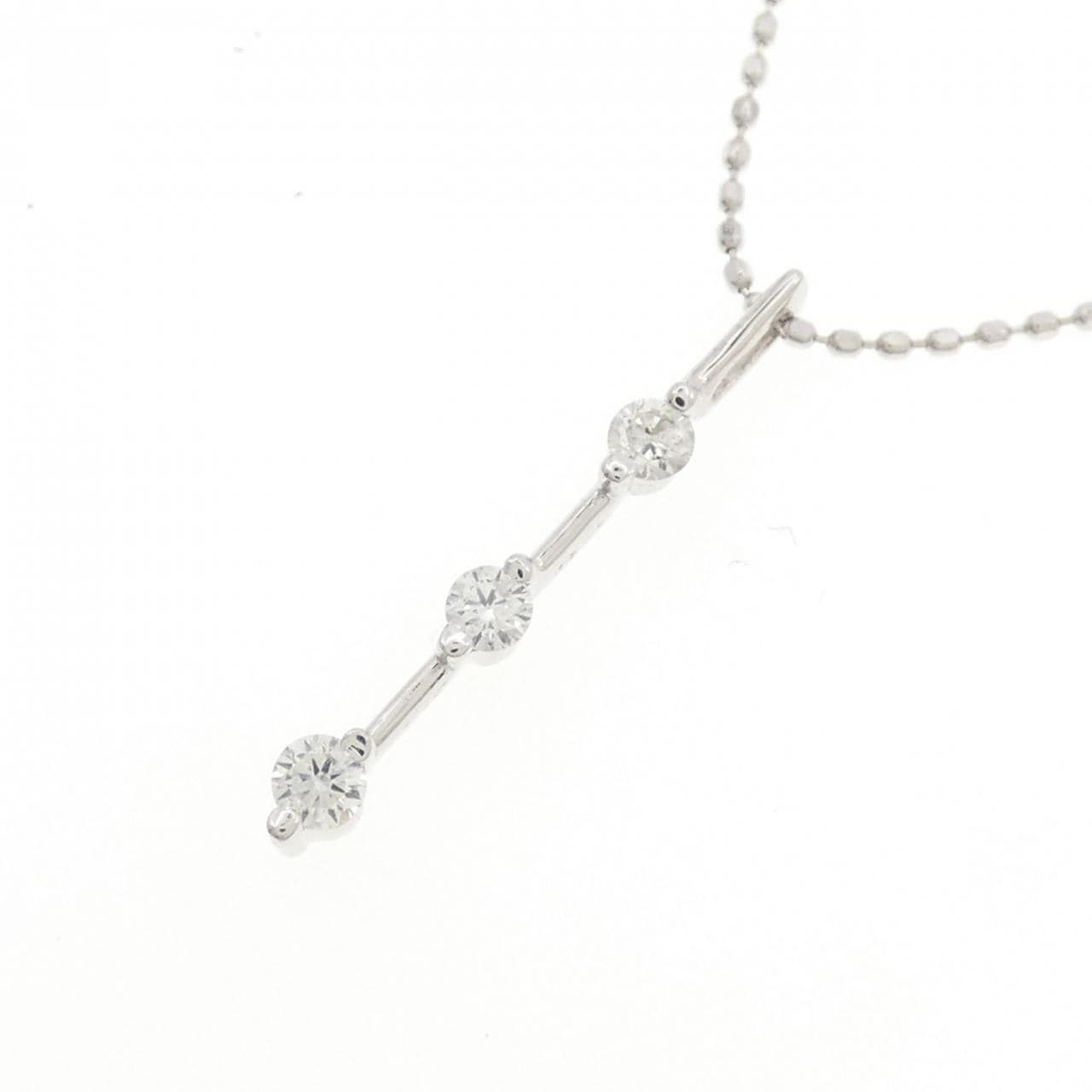 K18WG ダイヤモンド ネックレス 0.15CT