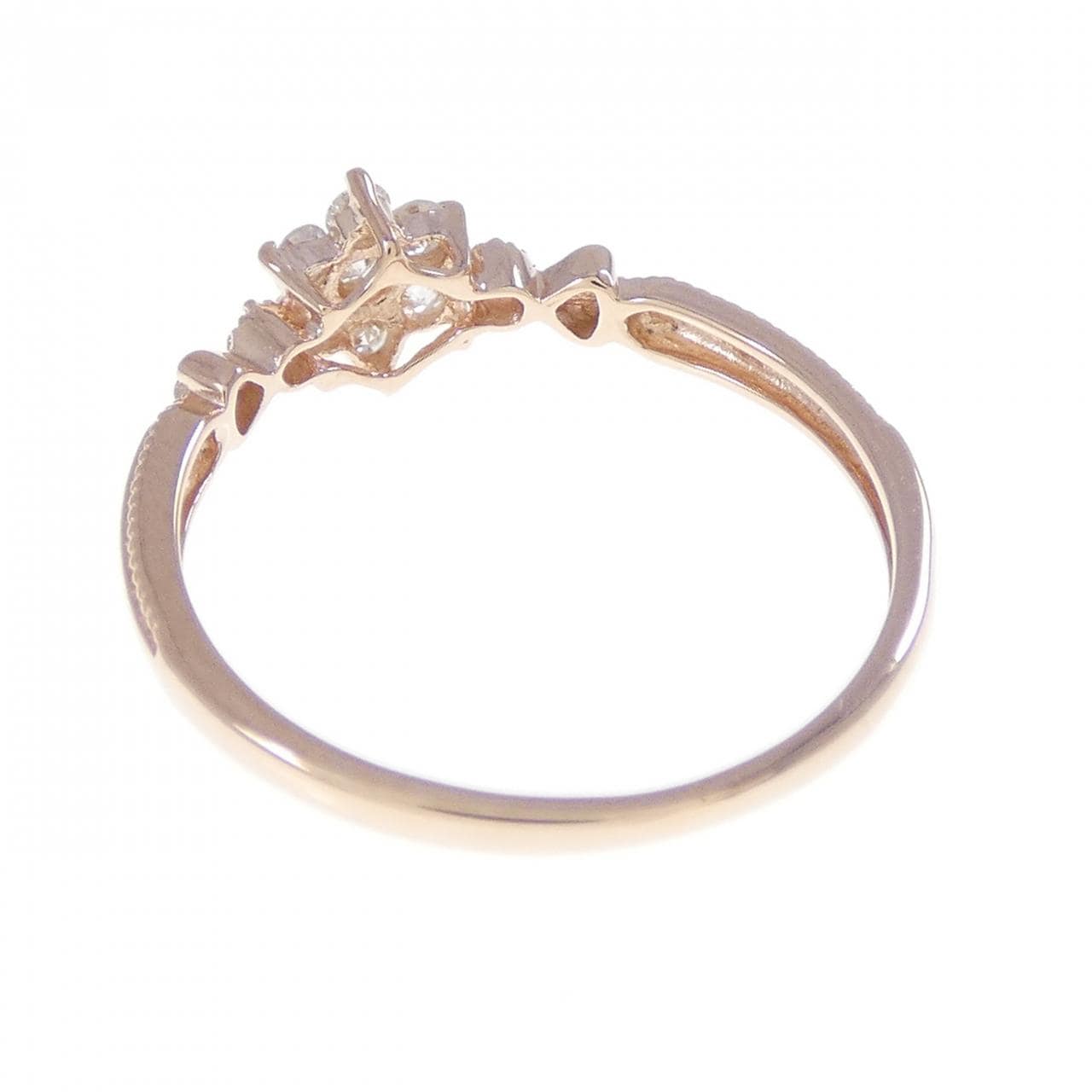 K10PG フラワー ダイヤモンド リング 0.15CT