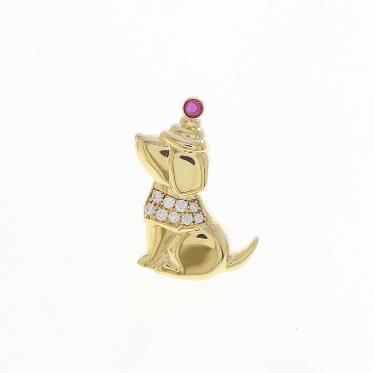 ギメル ルビー ブローチ 0.037CT