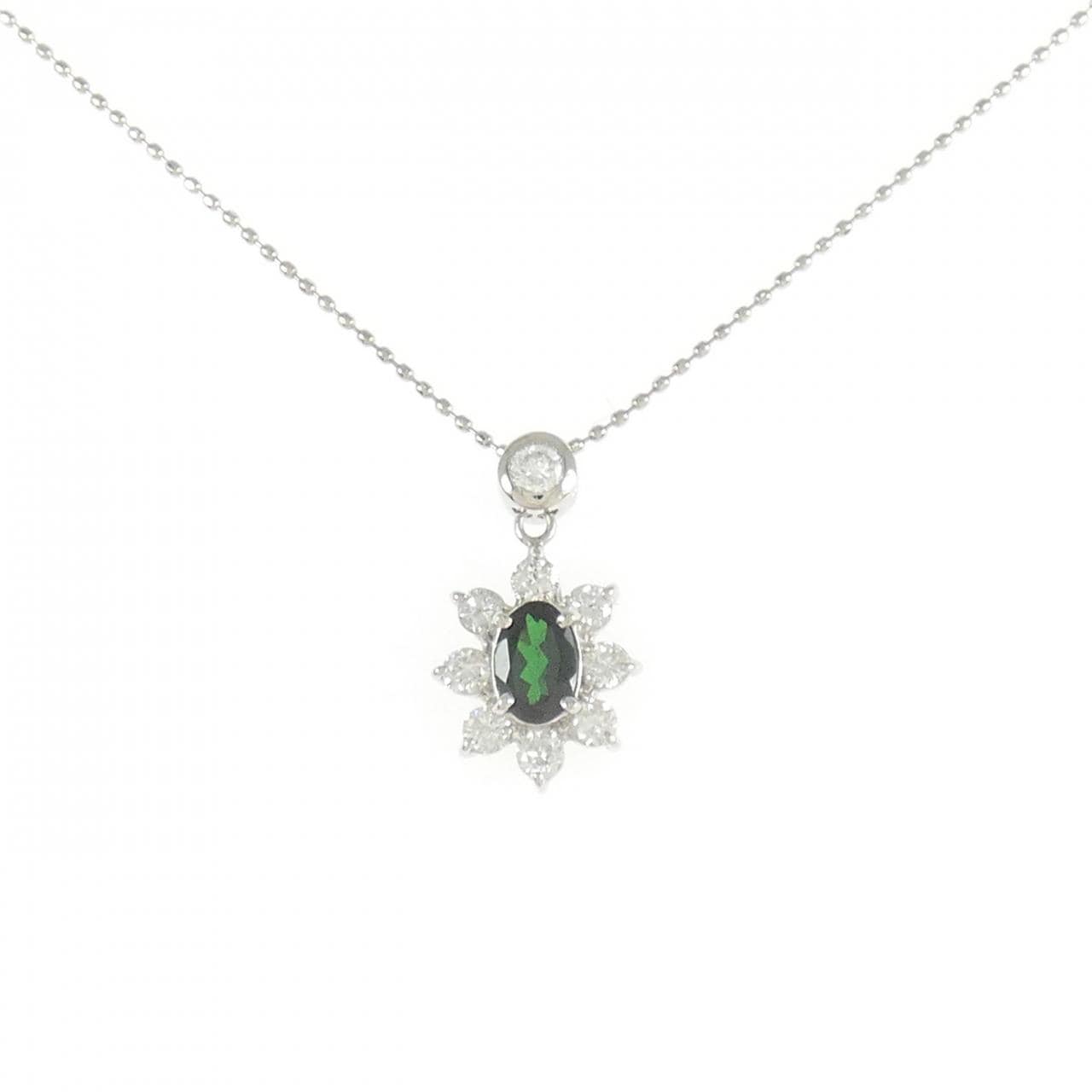 PT900/PT850 グリーンガーネット ネックレス 0.44CT