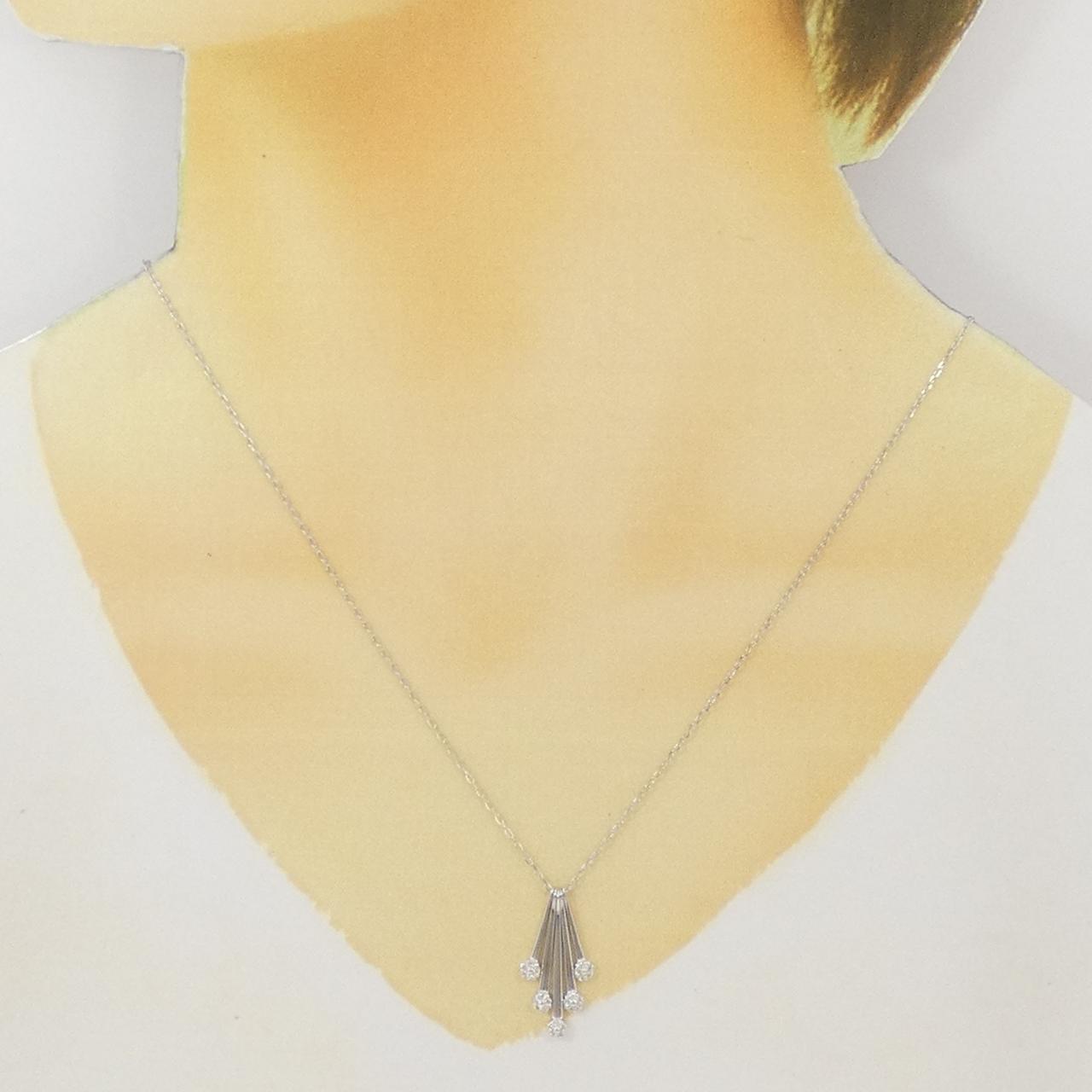 K18WG ダイヤモンド ネックレス 0.15CT