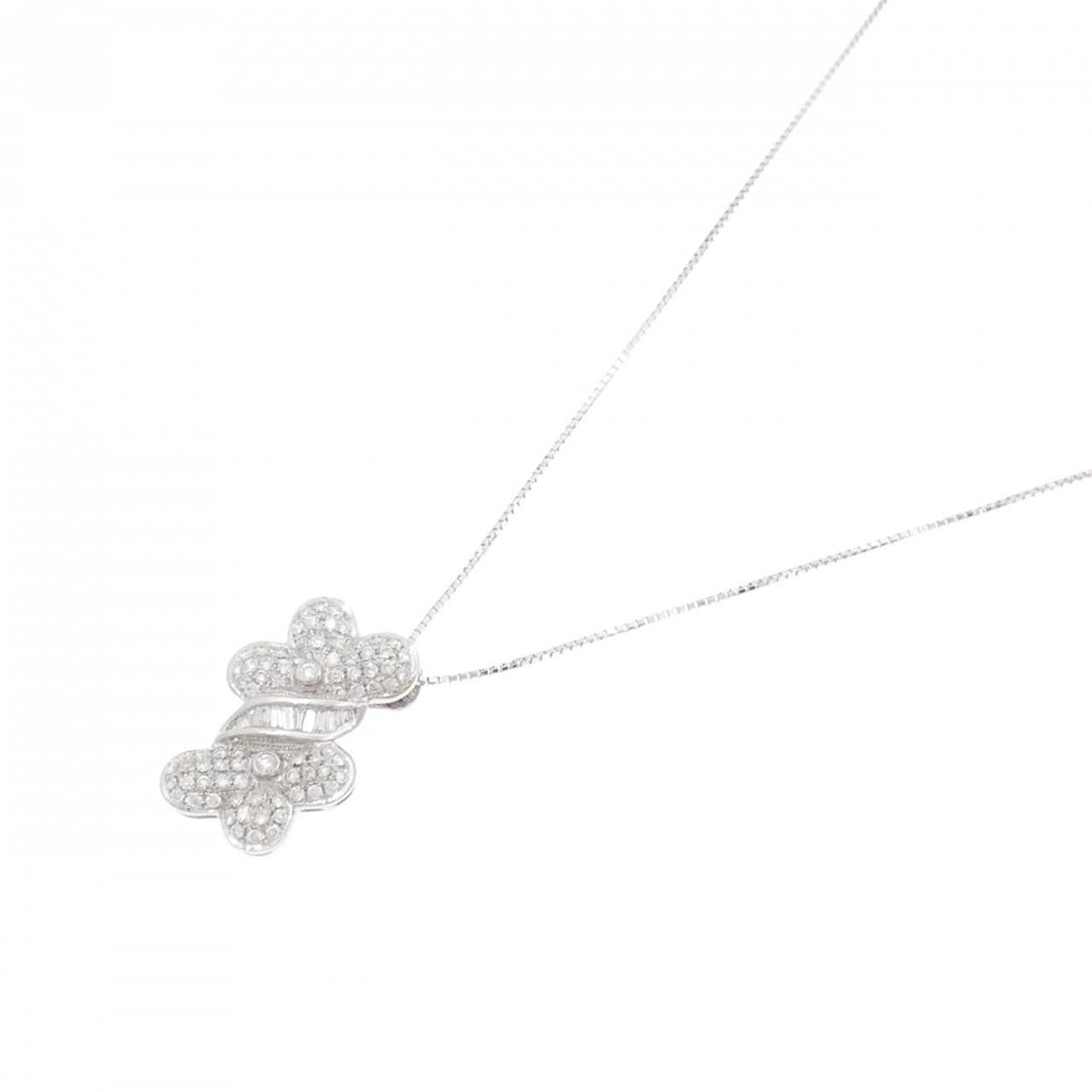 K18WG ダイヤモンド ネックレス 0.58CT
