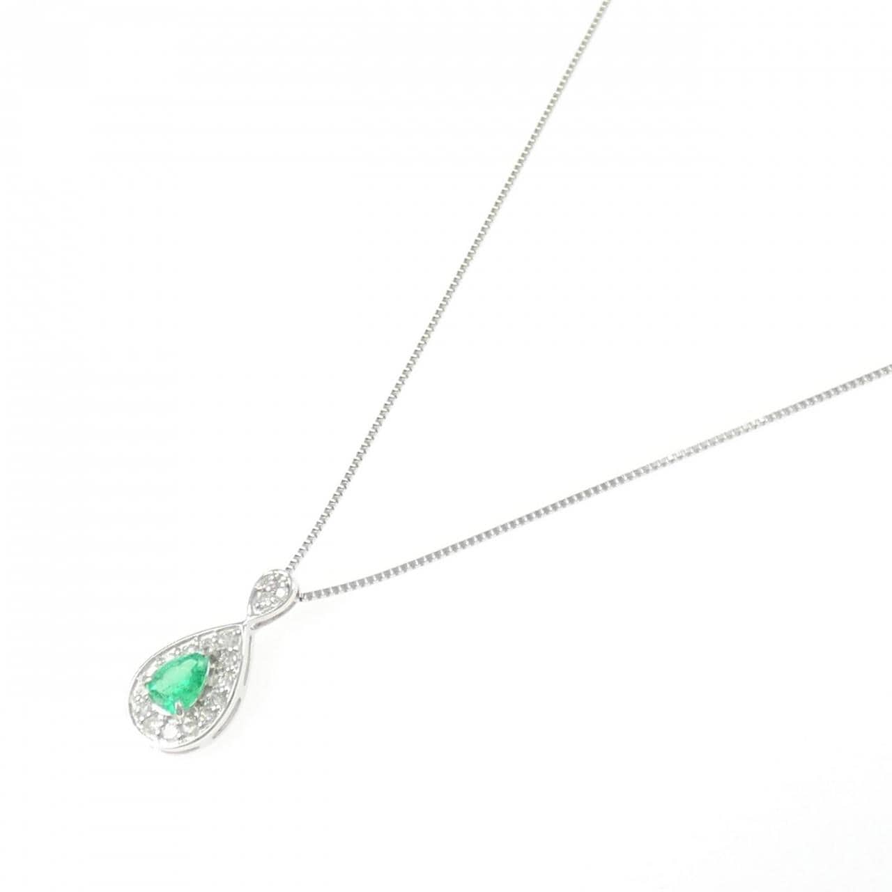 PT900/PT850 エメラルド ネックレス 0.40CT