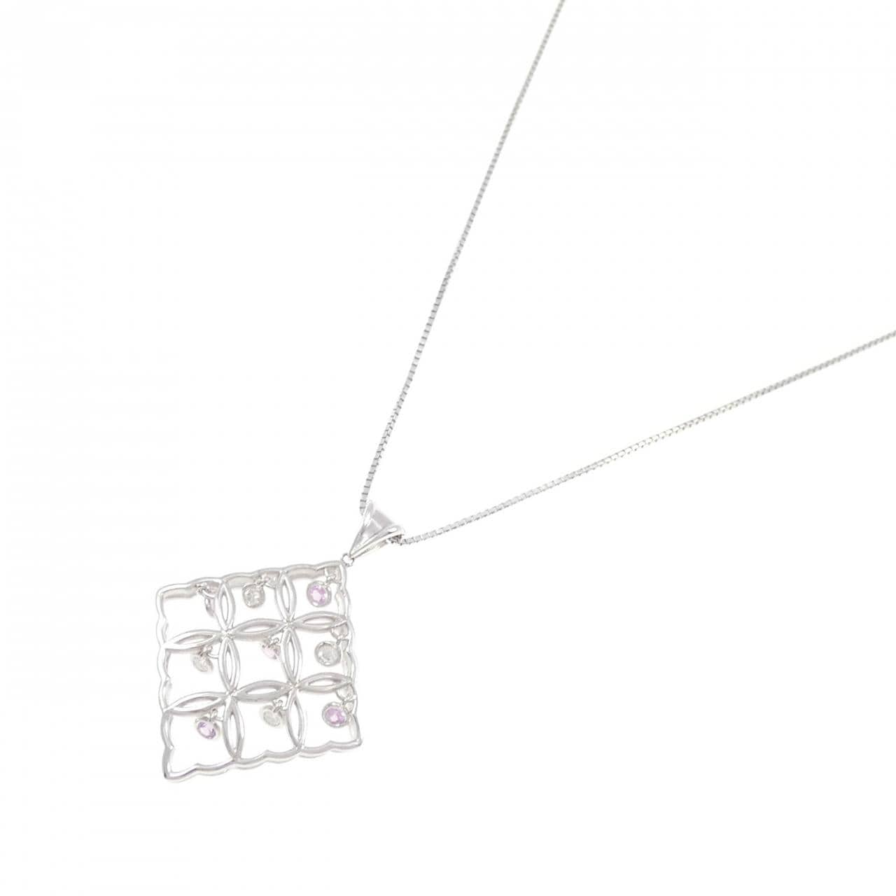 K18WG Sapphire Necklace 0.28CT