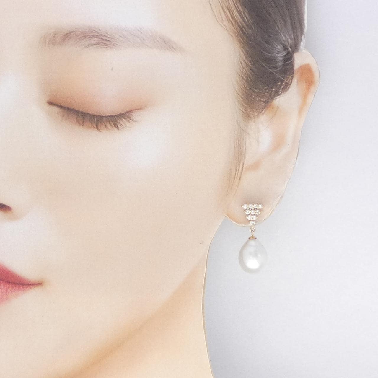 K18YG 白蝶パール ピアス