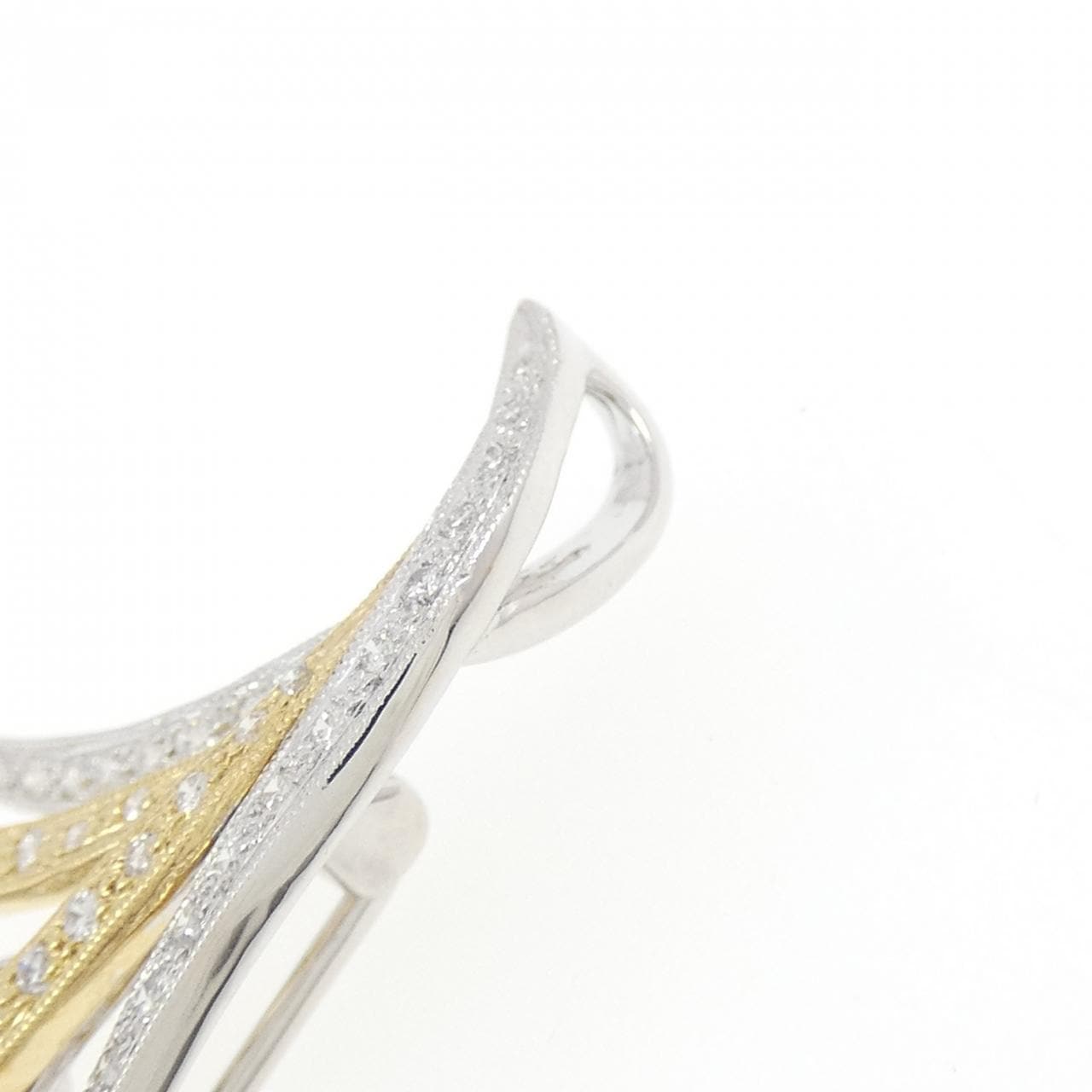 K18YG/K18WG ダイヤモンド ブローチ 0.70CT