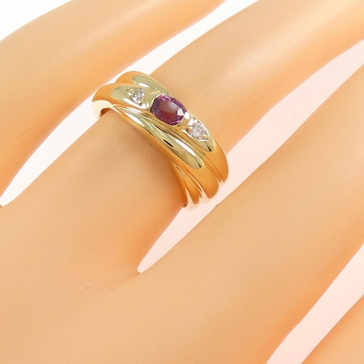 K18YG ルビー リング 0.27CT