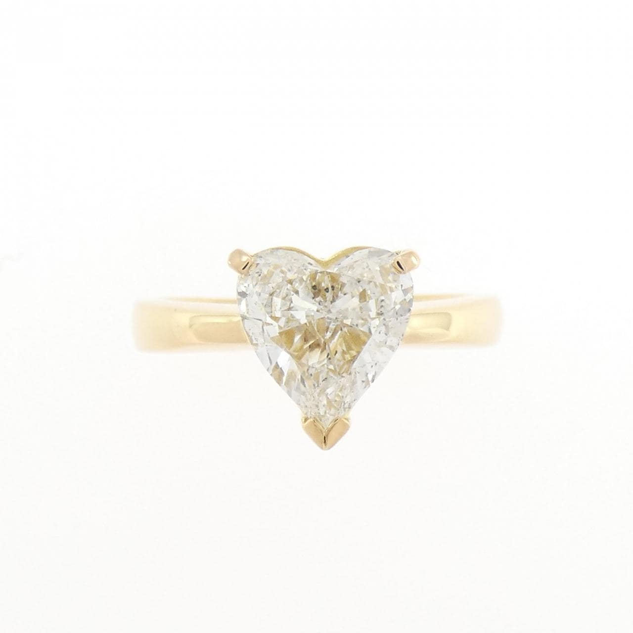 K18YG ダイヤモンド リング 1.600CT E SI1 ハートシェイプ