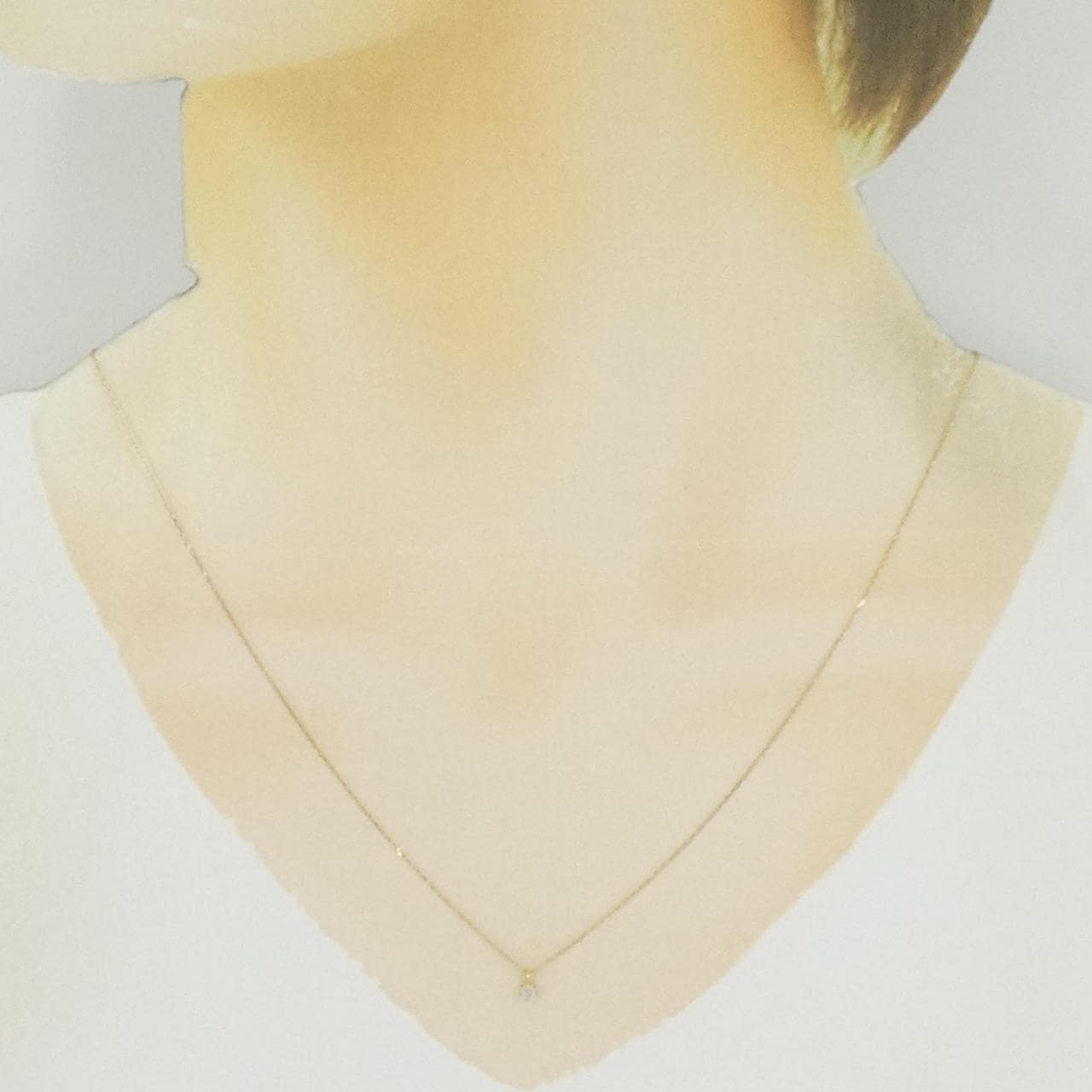 K18YG ソリティア ダイヤモンド ネックレス 0.05CT