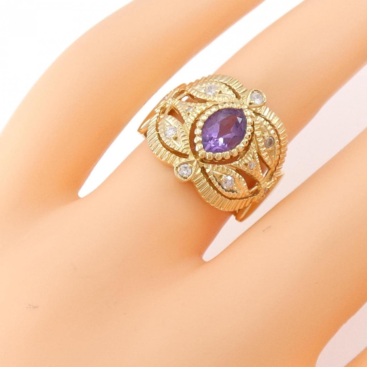 K18YG amethyst ring