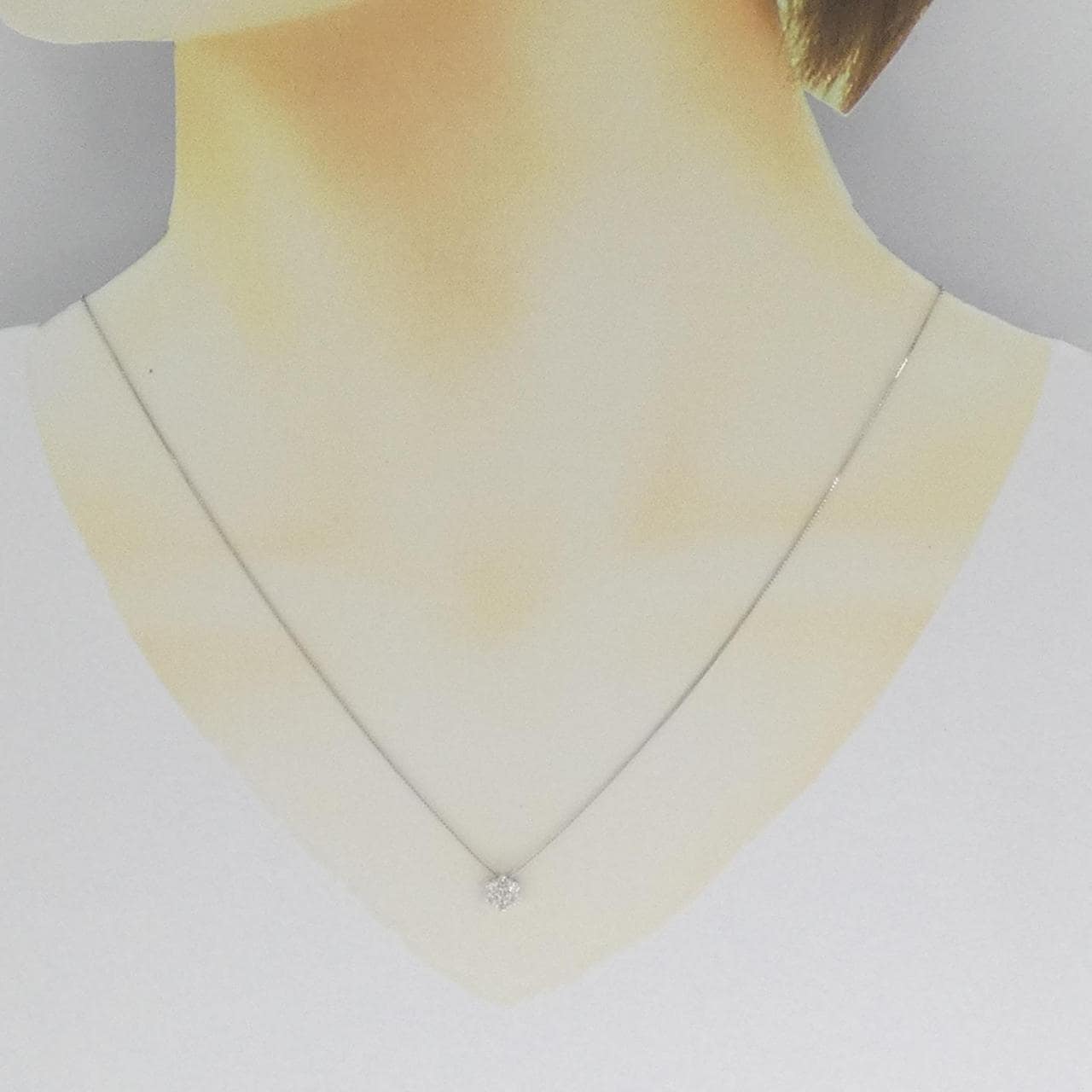 K18WG ダイヤモンド ネックレス 0.22CT