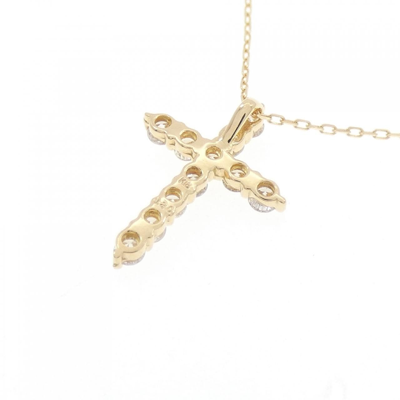 【新品】K18YG クロス ダイヤモンド ネックレス 0.20CT