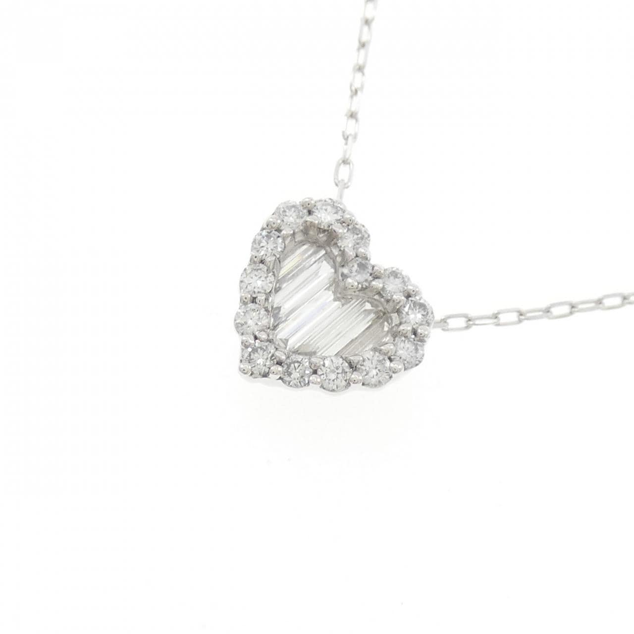 K18WG ハート ダイヤモンド ネックレス 0.52CT