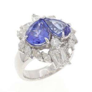 K18WG タンザナイト リング 3.405CT