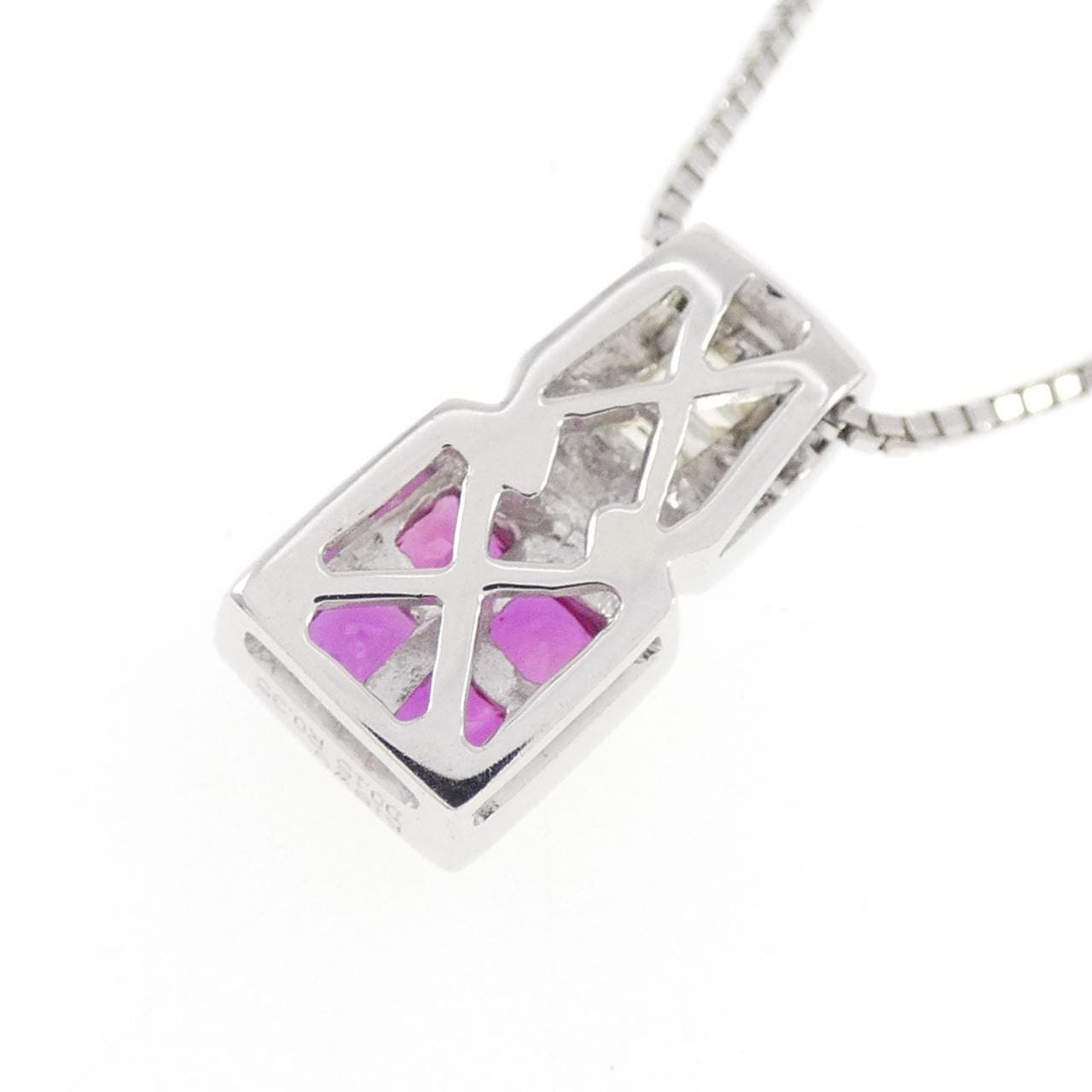 K18WG ルビー ネックレス 0.35CT