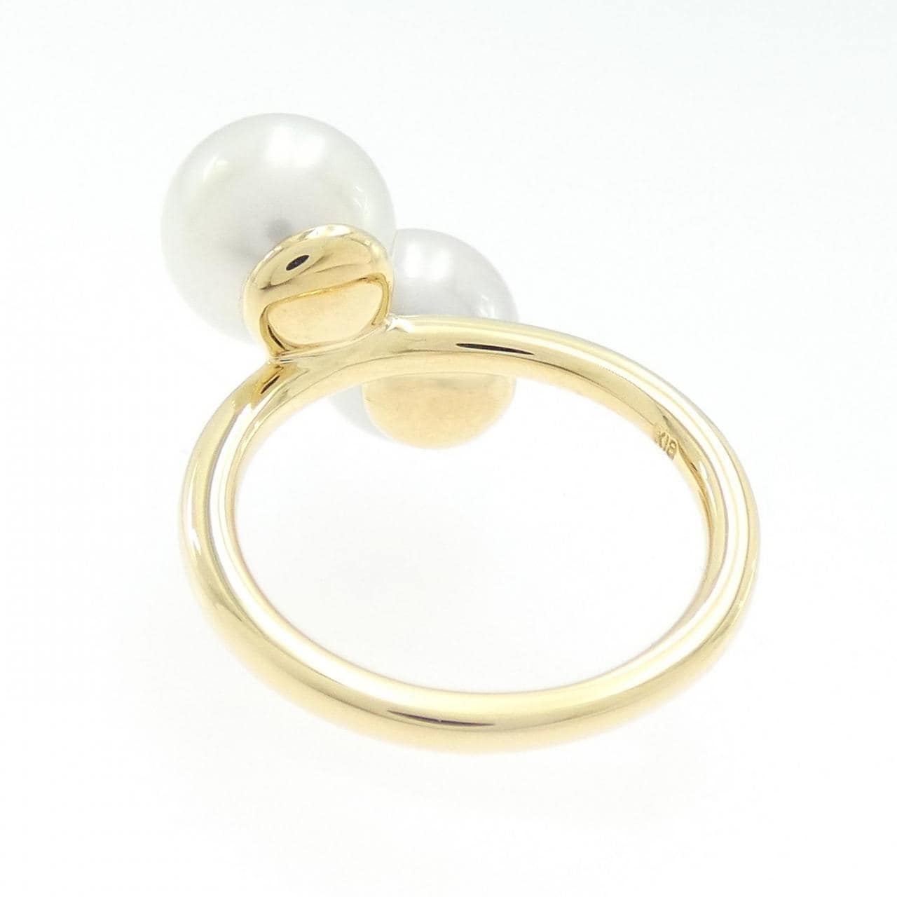 K18YG Akoya pearl ring