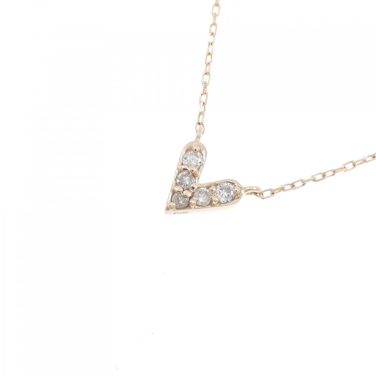 K10PG ハート ダイヤモンド ネックレス 0.05CT