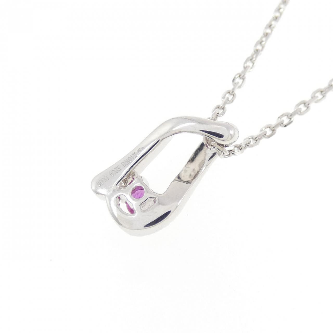 K10WG ルビー ネックレス 0.09CT
