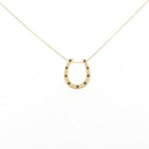 K18YG ホースシュー ダイヤモンド ネックレス 0.10CT