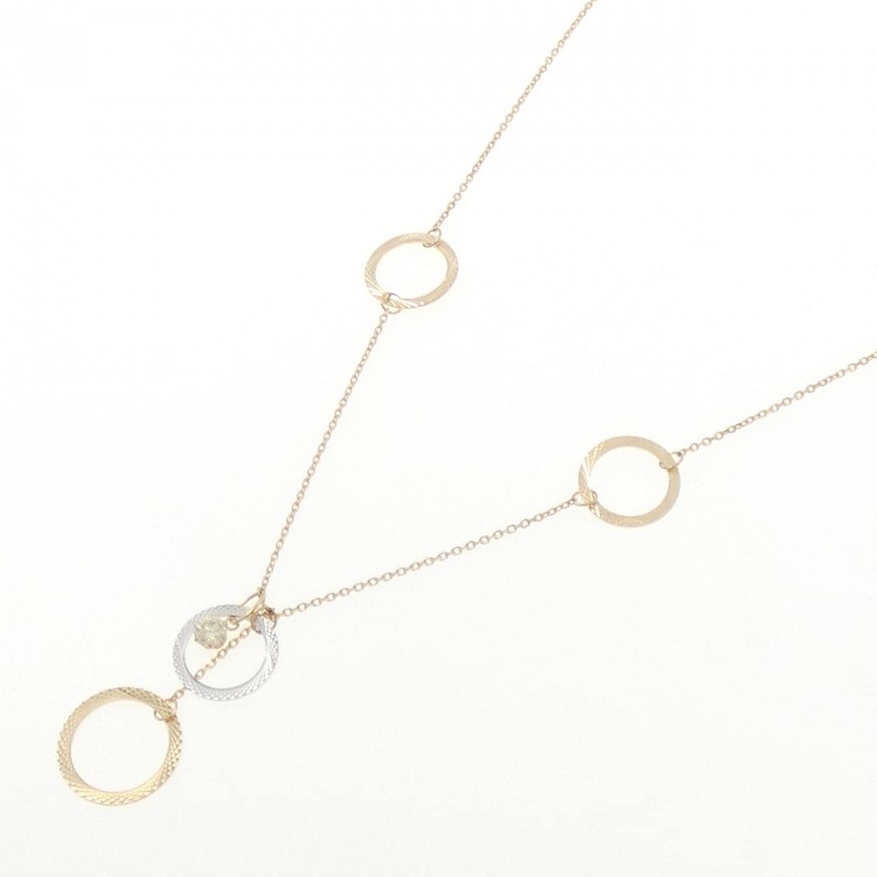 K18YG/K18WG ダイヤモンド ネックレス 0.20CT