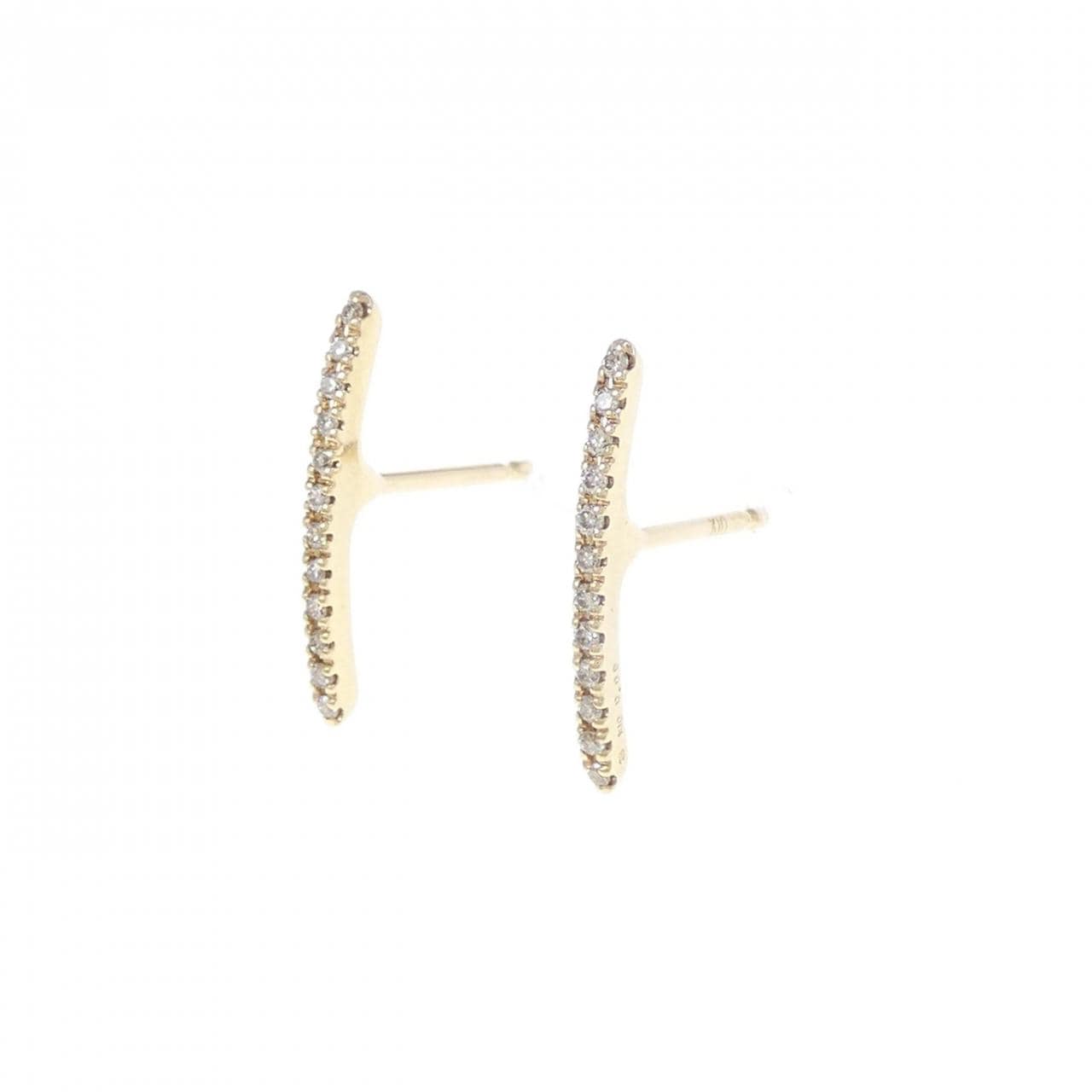 Hirotaka Summer Short Bar Earrings 0.12CT