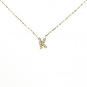 K18YG イニシャルK ダイヤモンド ネックレス