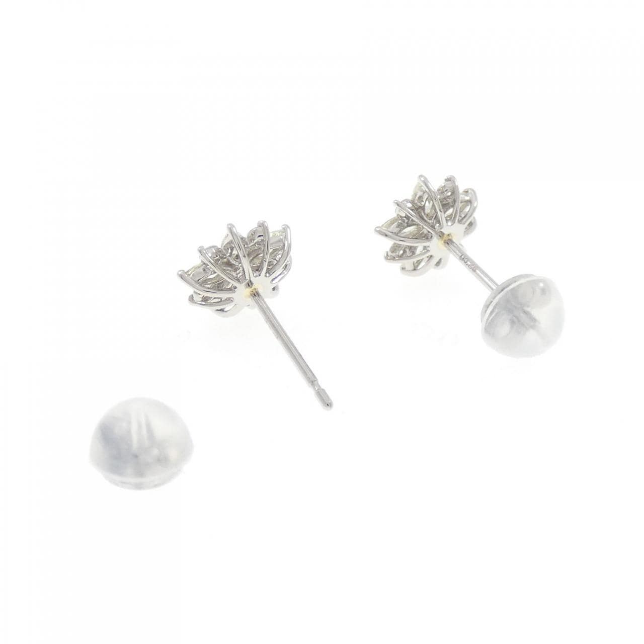 【新品】PT900 フラワー ダイヤモンド ピアス 0.40CT