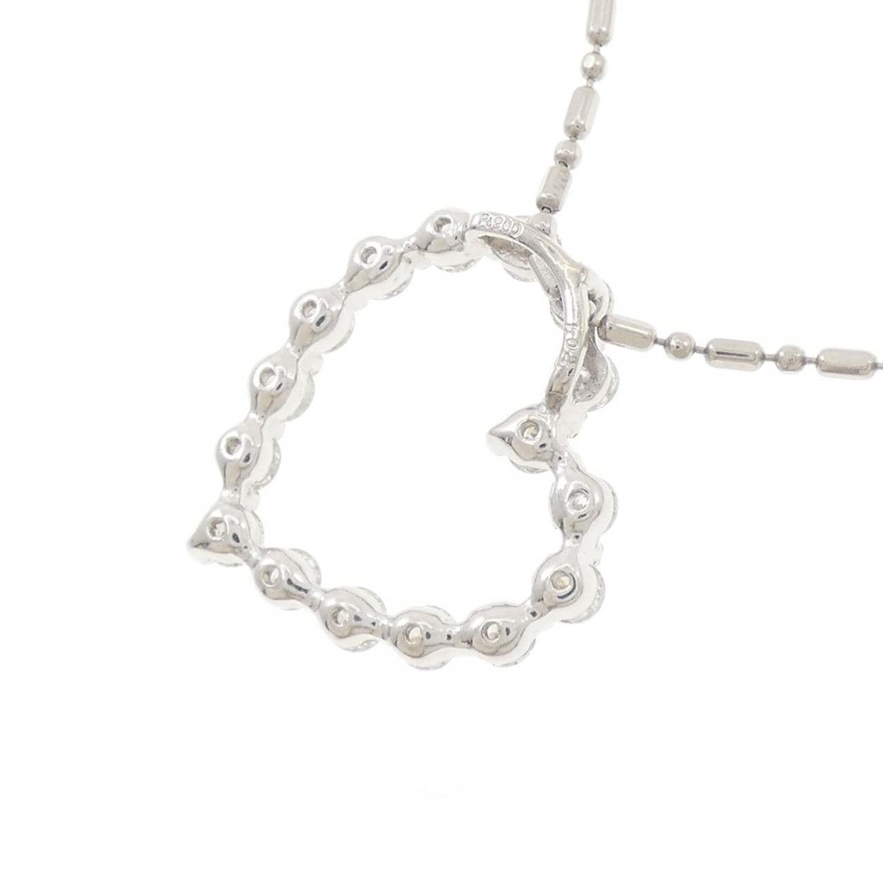 PT900/PT850 ハート ダイヤモンド ネックレス 1.02CT