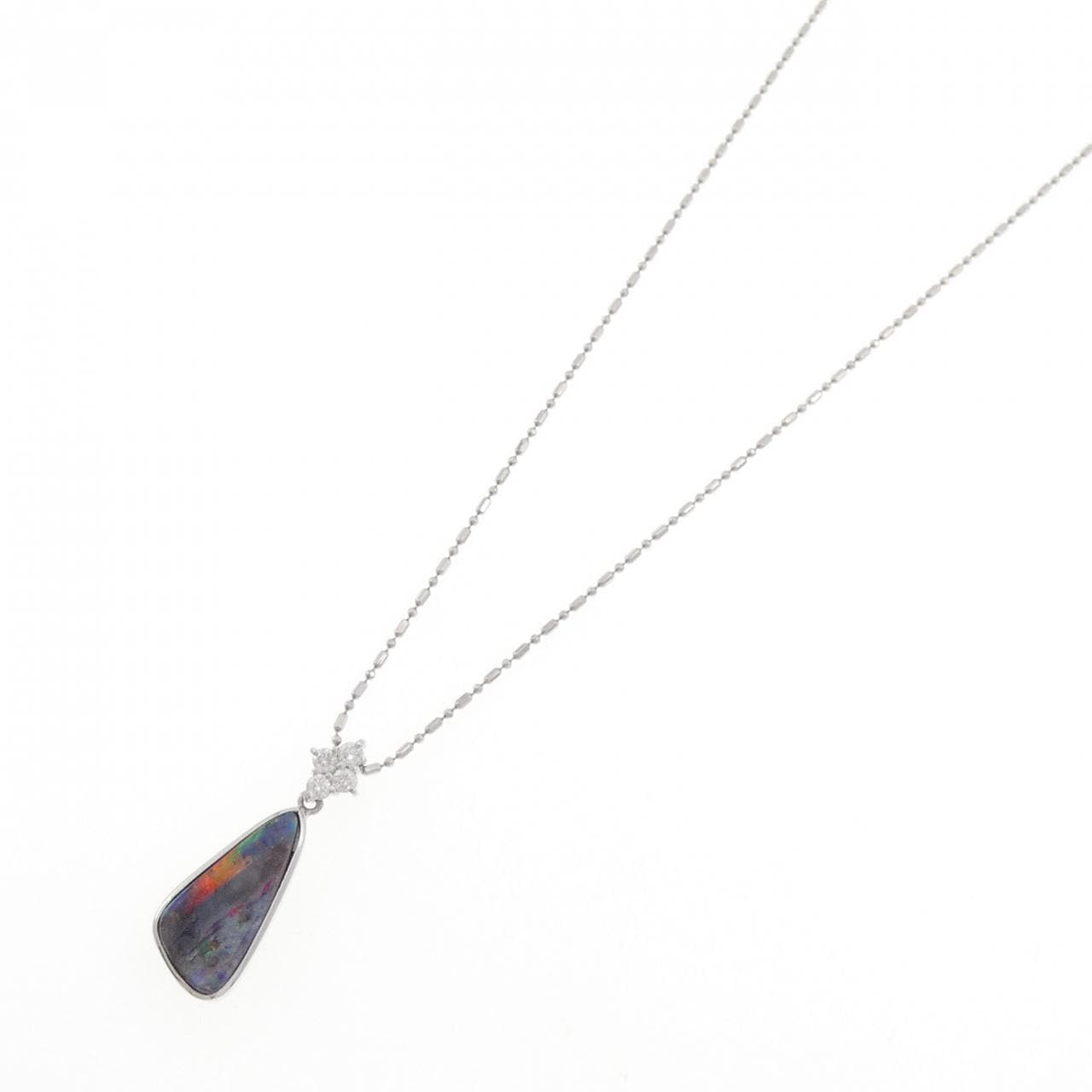 PT900/PT850 ボルダーオパール ネックレス 3.74CT