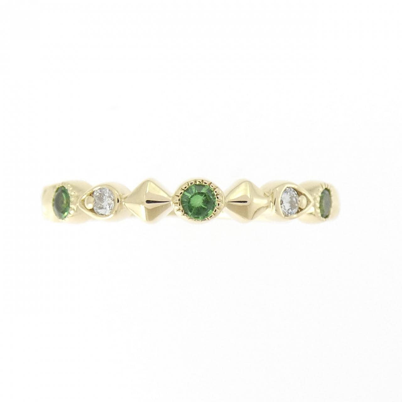 K18YG グリーンガーネット リング 0.25CT