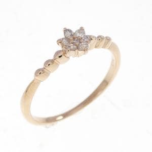 K18PG フラワー ダイヤモンド リング 0.10CT
