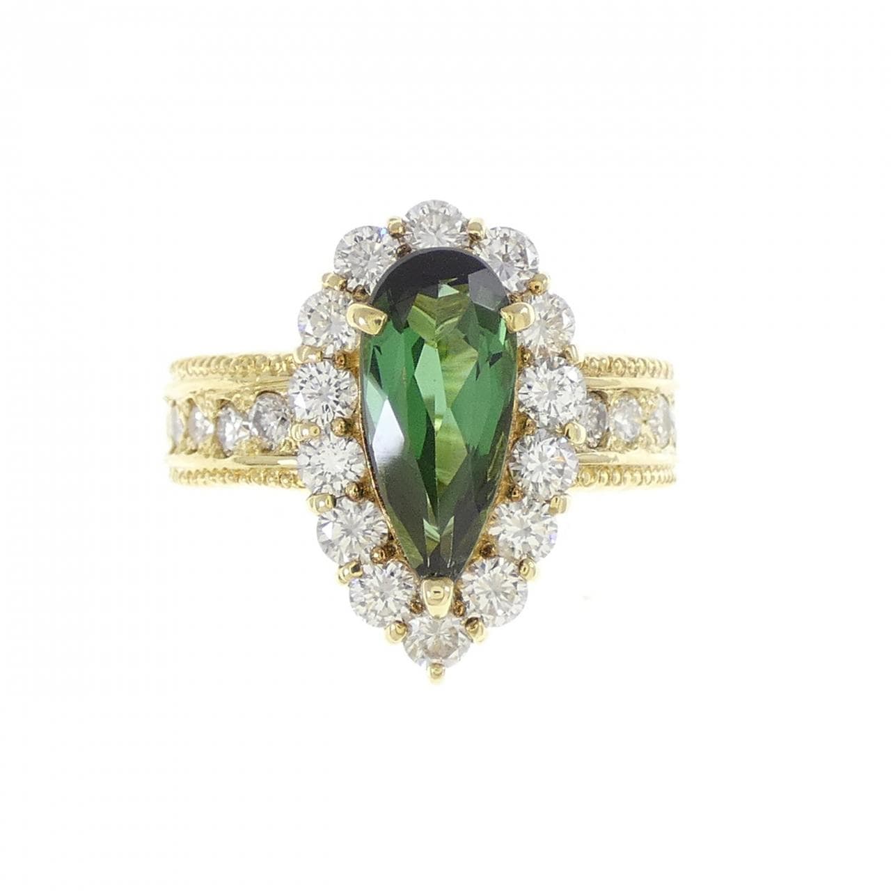 K18YG トルマリン リング 1.35CT