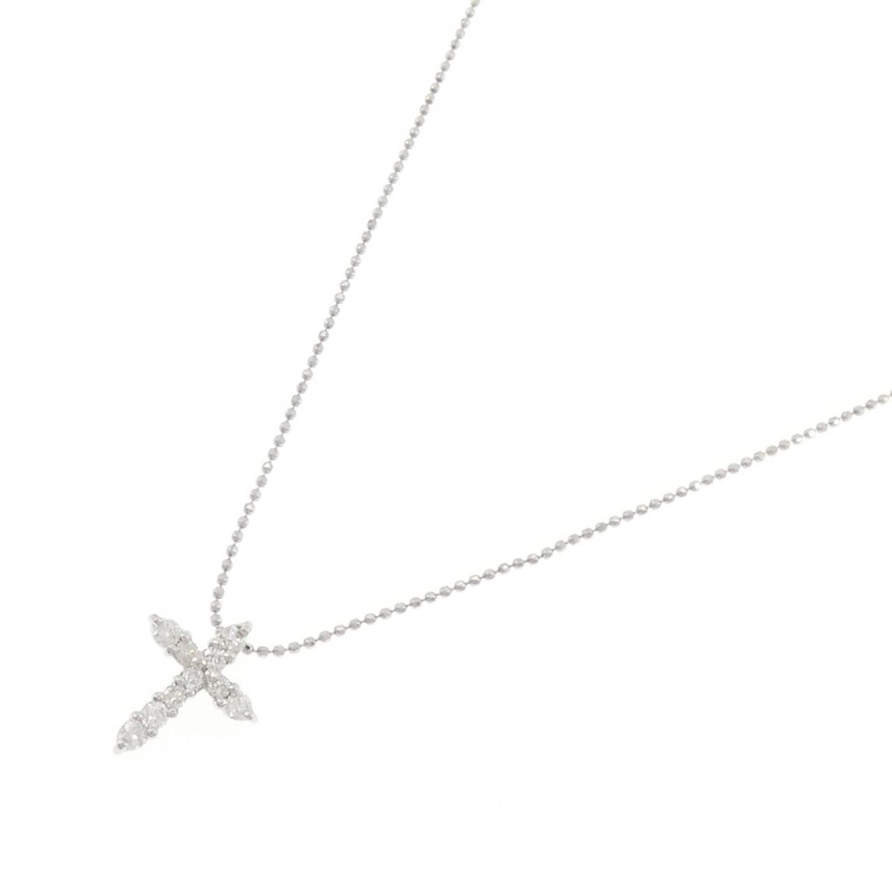 PT900/PT850 クロス ダイヤモンド ネックレス 0.30CT