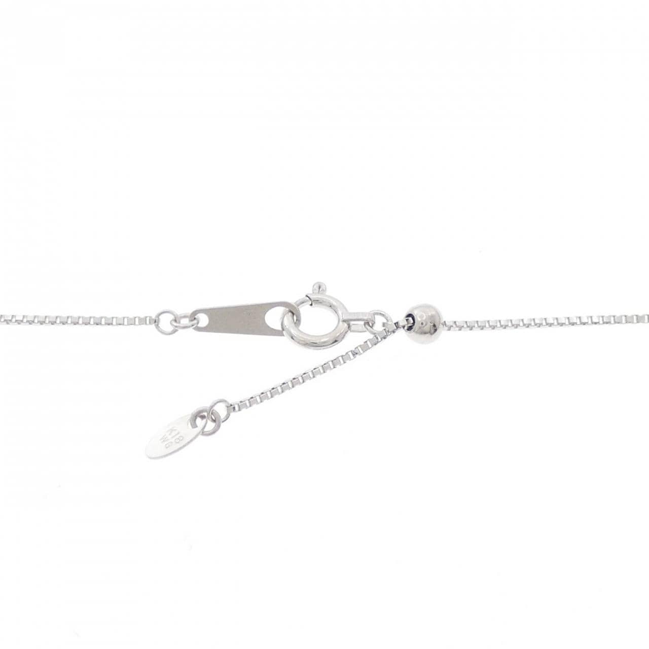 K18WG heart Diamond necklace 0.18CT