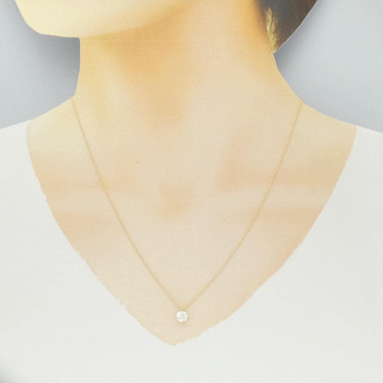 【リメイク】K18YG ダイヤモンド ネックレス 0.437CT D VVS2 3EXT H&C