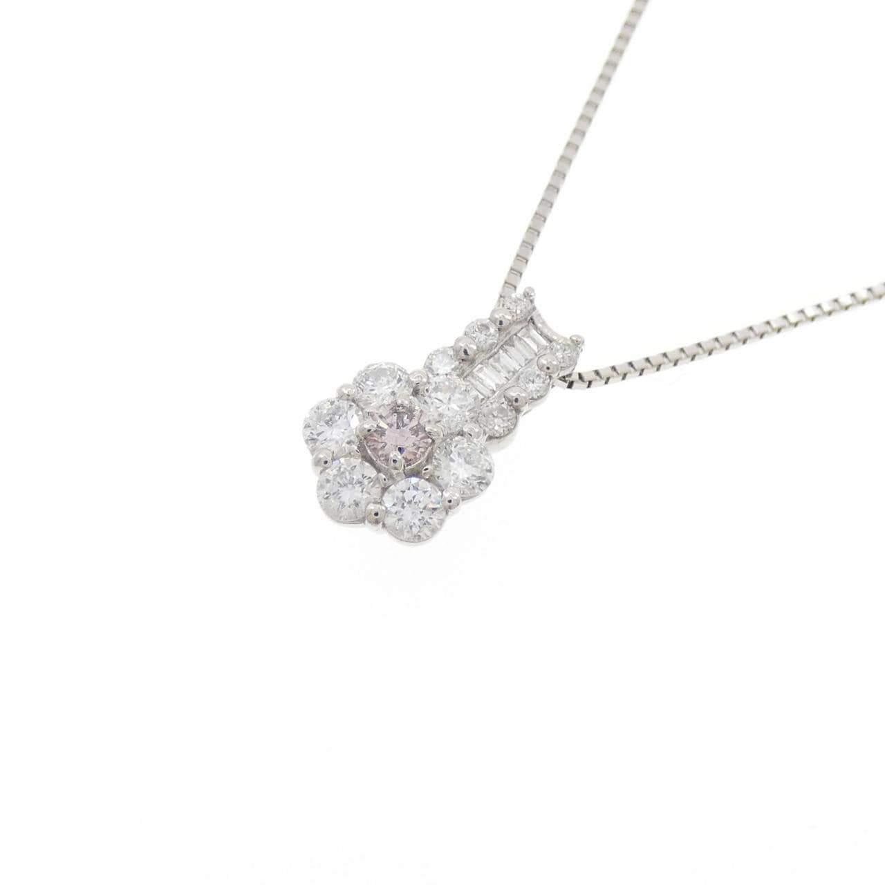 PT900/PT850 ピンクダイヤモンド ネックレス 0.06CT