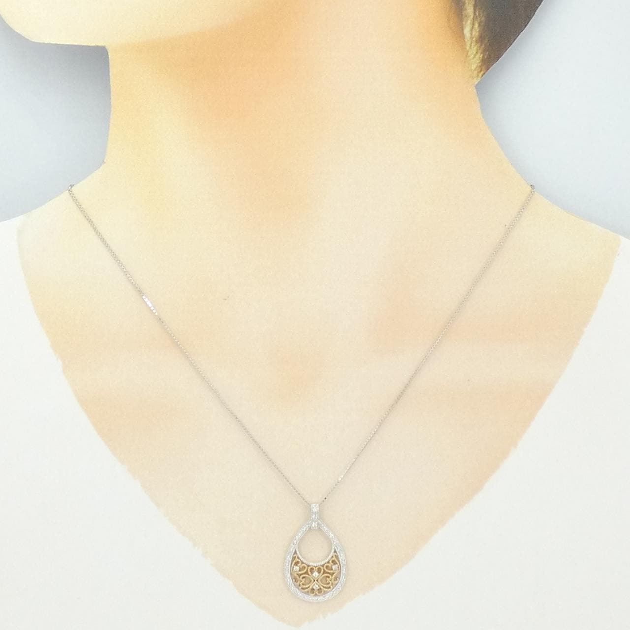 K18PG/K18WG ダイヤモンド ネックレス 0.20CT