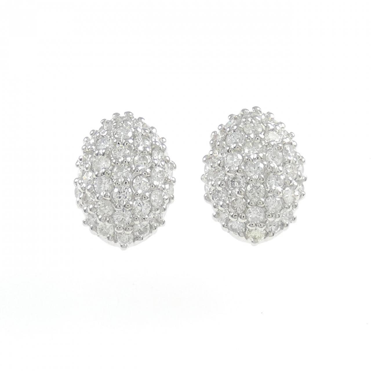 PT900 パヴェ ダイヤモンド ピアス 1.00CT