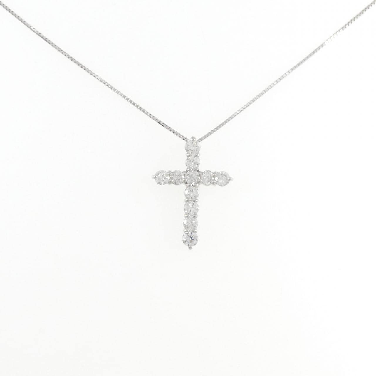 PT900/PT850 クロス ダイヤモンド ネックレス 1.00CT